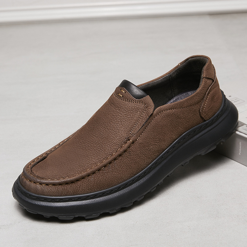 Men's Slip-On Casual Shoes Comfortable Lightweight Leather Shoes
